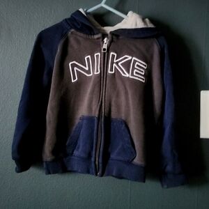 Nike boys hoodie full zip gray and blue 3t